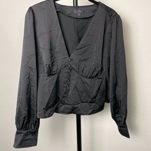 J. Crew Black silk top
